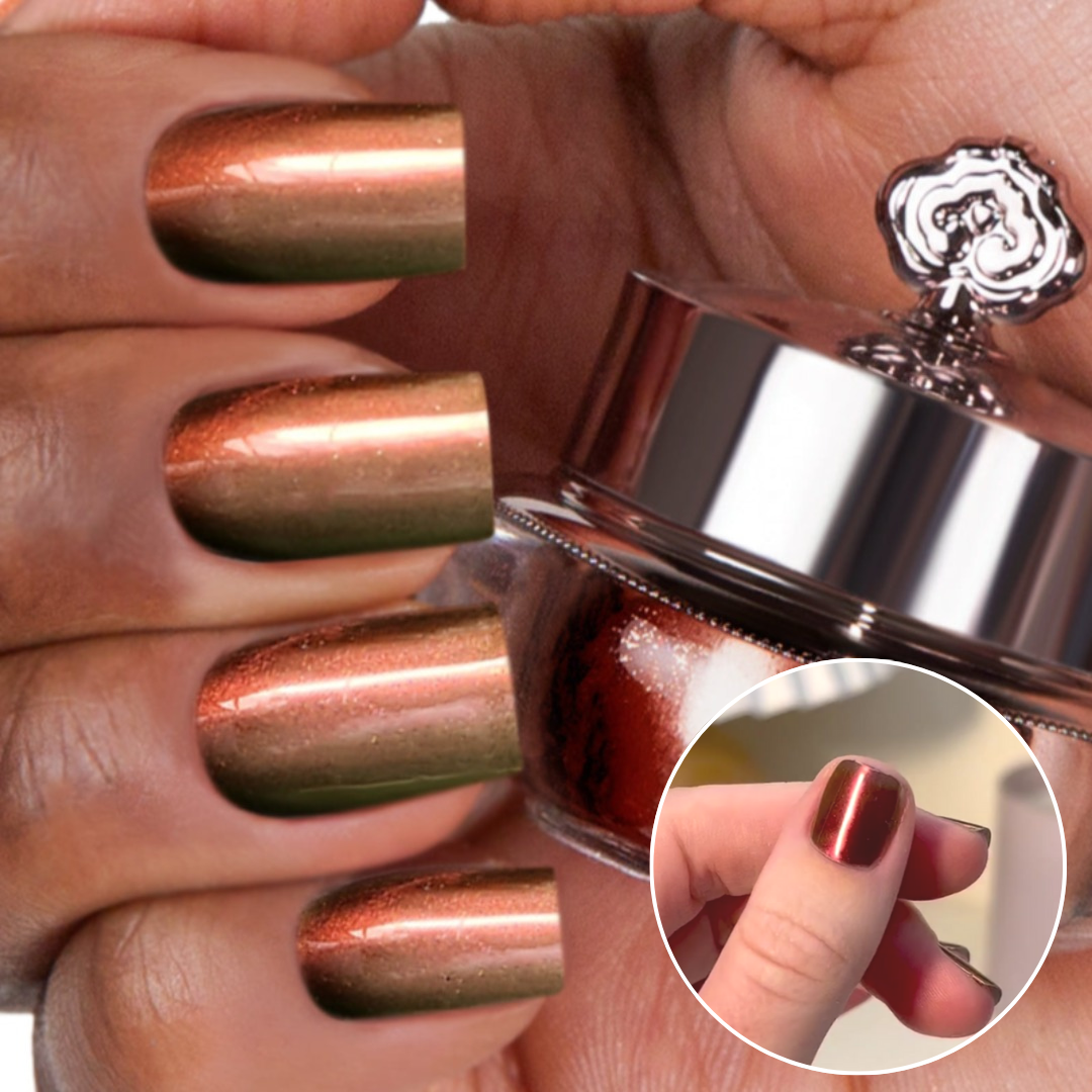 Maroon - Shade Shift Metallic Nail Powder