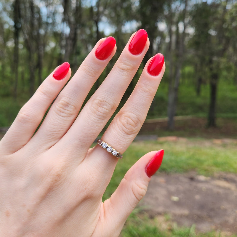 Hand showing luminous red colour