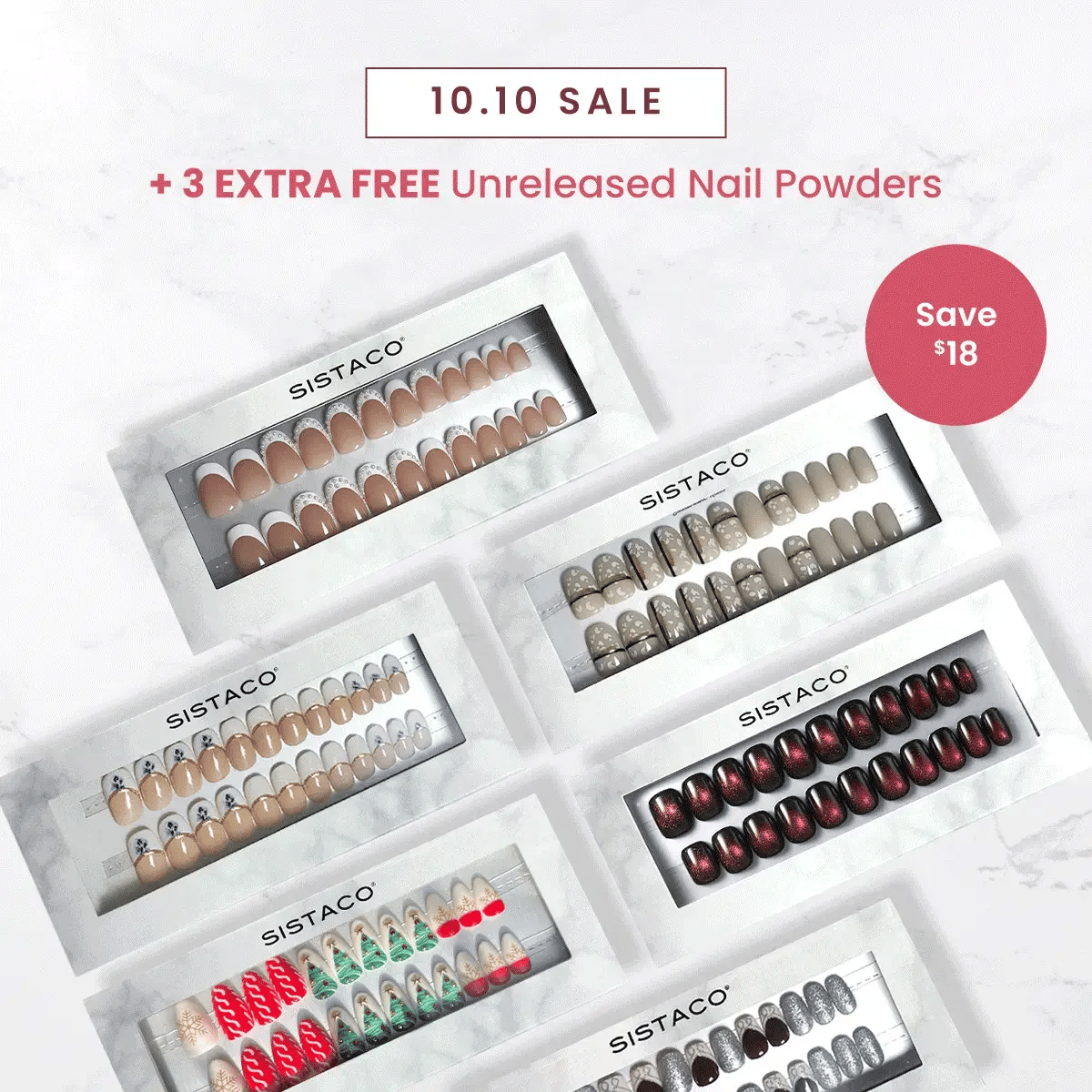 6 Piece Sustainable Nails Pack