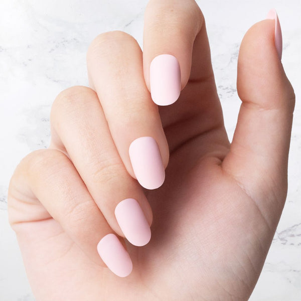 Classic Light Pink Oval Shaped nails